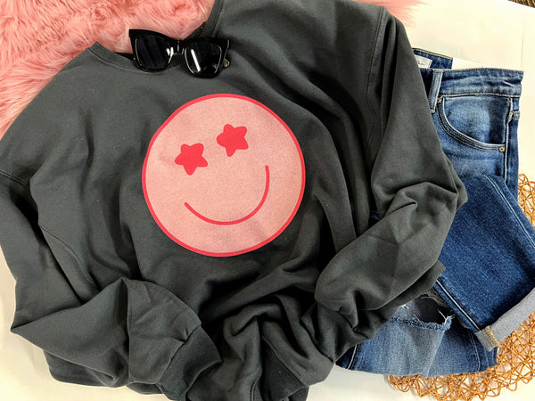 Star smiley crewneck sweater