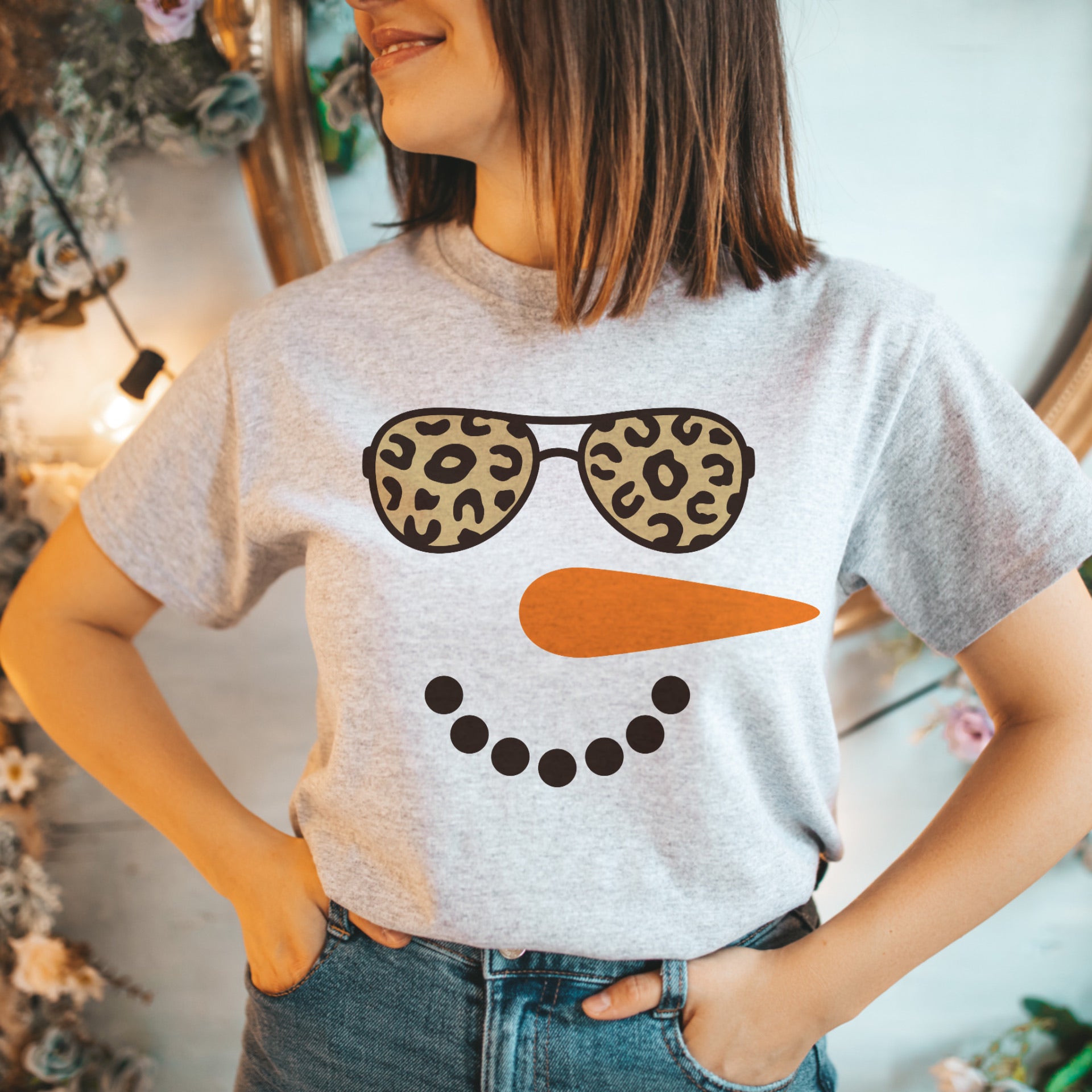 Adorable snowman tee