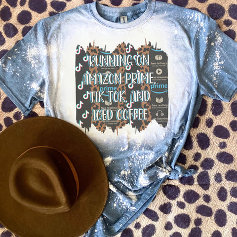 Running on Amazon, TIKTOK & iced coffee tee