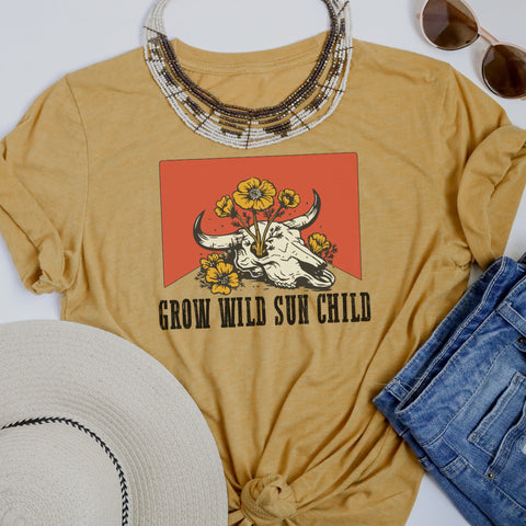 Grow wild sun child tee