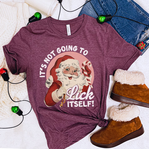 It's Not going to Lick Itself Santa tee