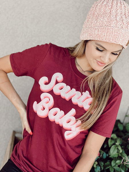 Santa Baby • classic pink letters tee