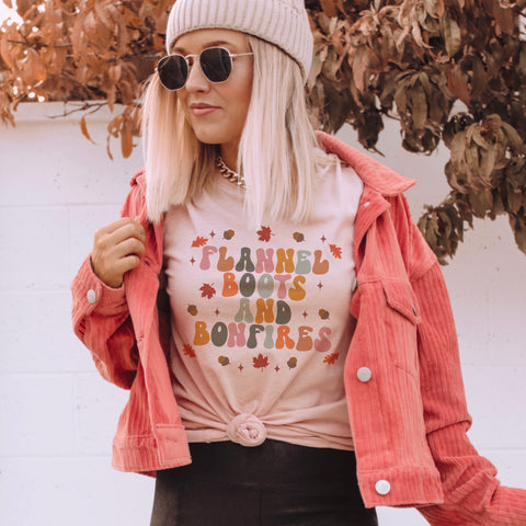 Pretty Pink - flannels boots and bonfires tee