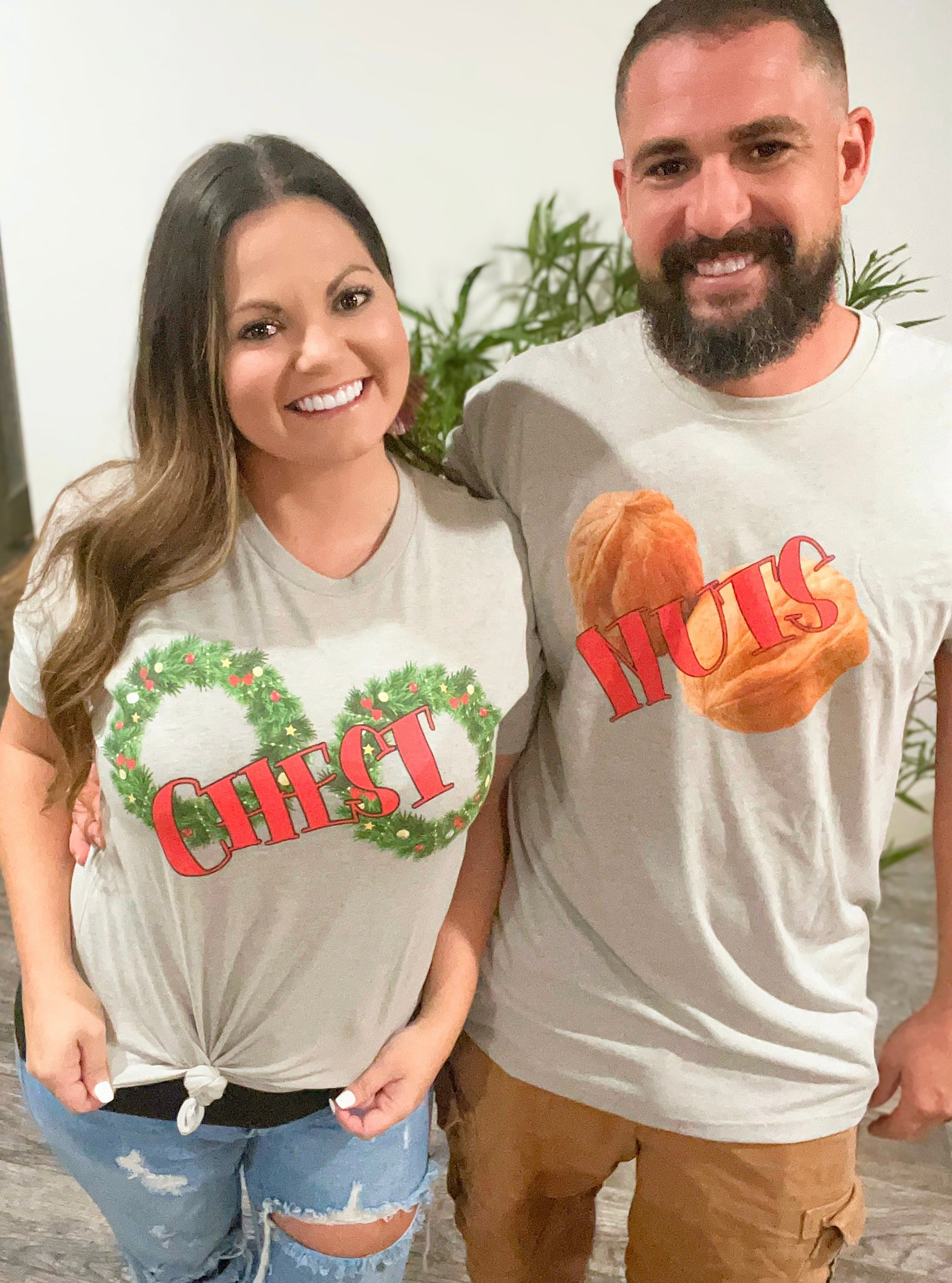 Chest / Nuts Chestnut funny couples tee