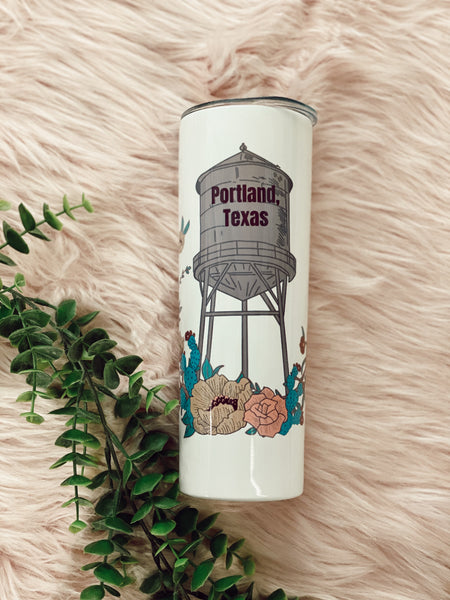 Custom hometown floral water tower