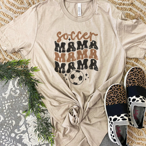 Soccer Stacked Mama tee