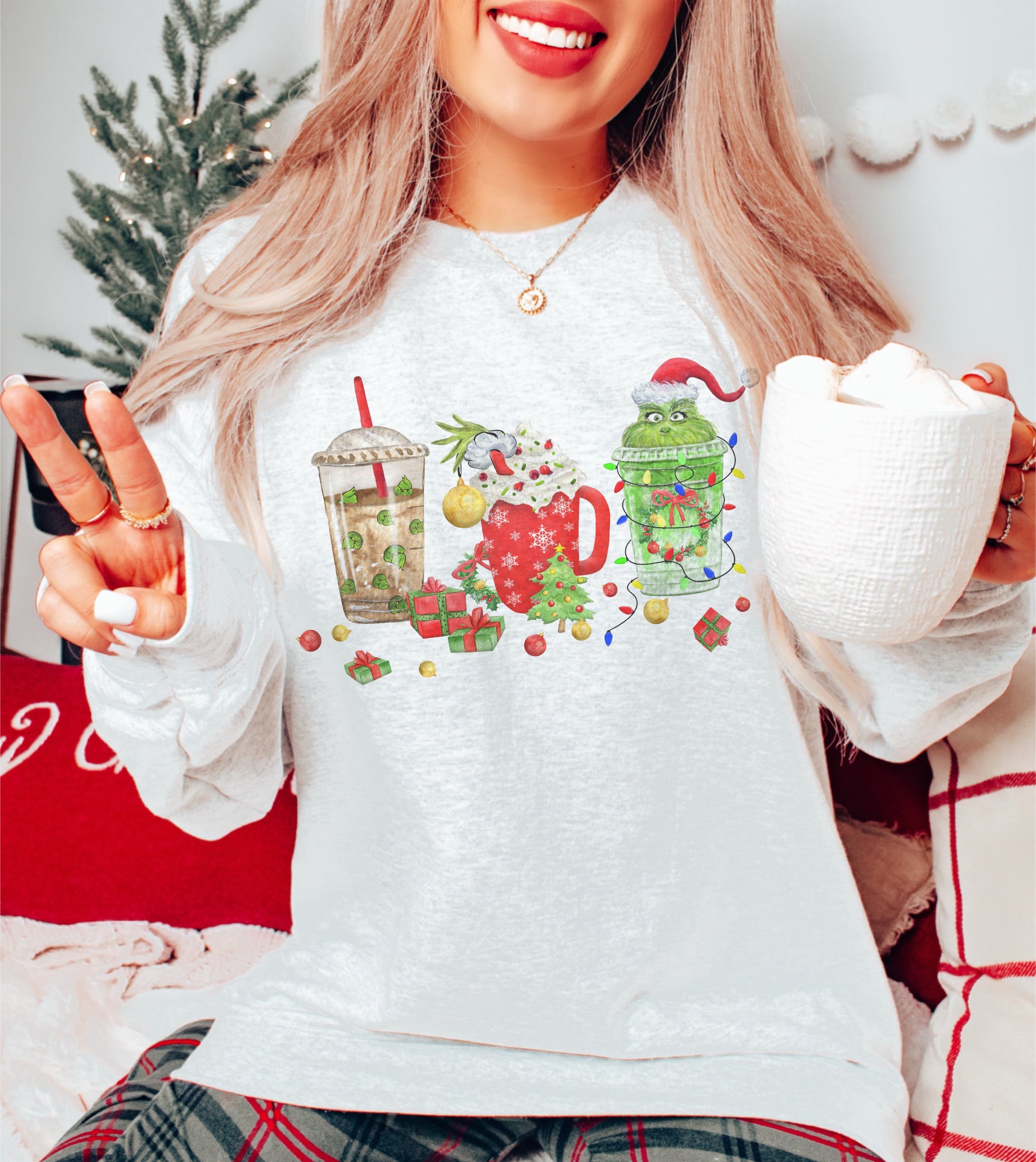 Cute Grinch worthy coffee sweater/tee