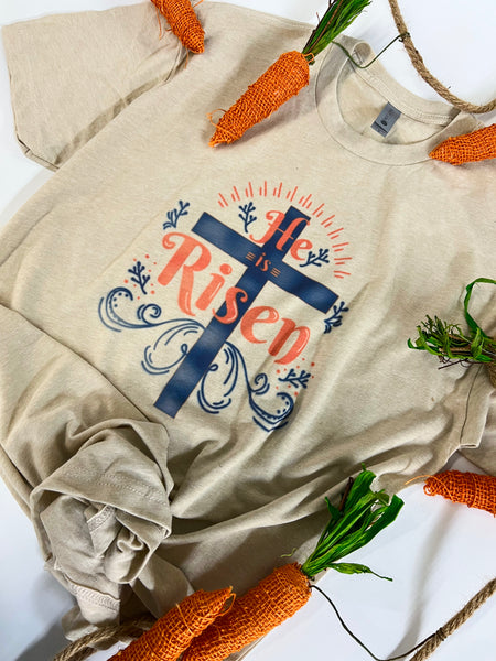 He is Risen cross tee