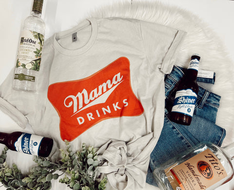 Mama Drinks • Beer logo tee