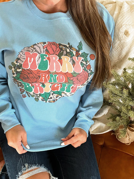 Merry & Bright leopard circle floral sweater