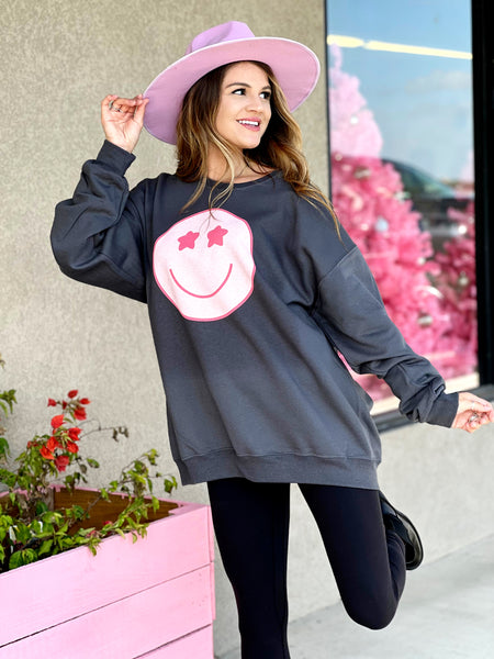 Star smiley crewneck sweater