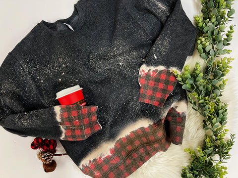 Buffalo plaid dip sweaters