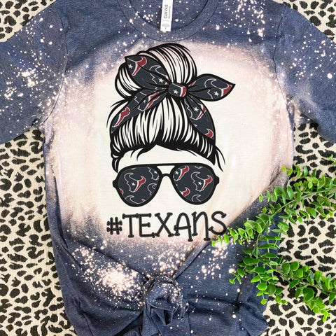 Texans mom bun design tee