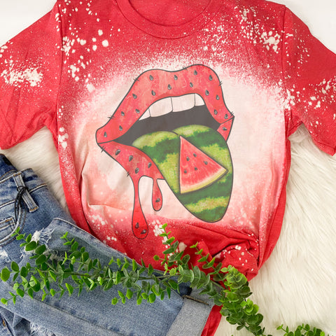 Watermelon mouth drip tee