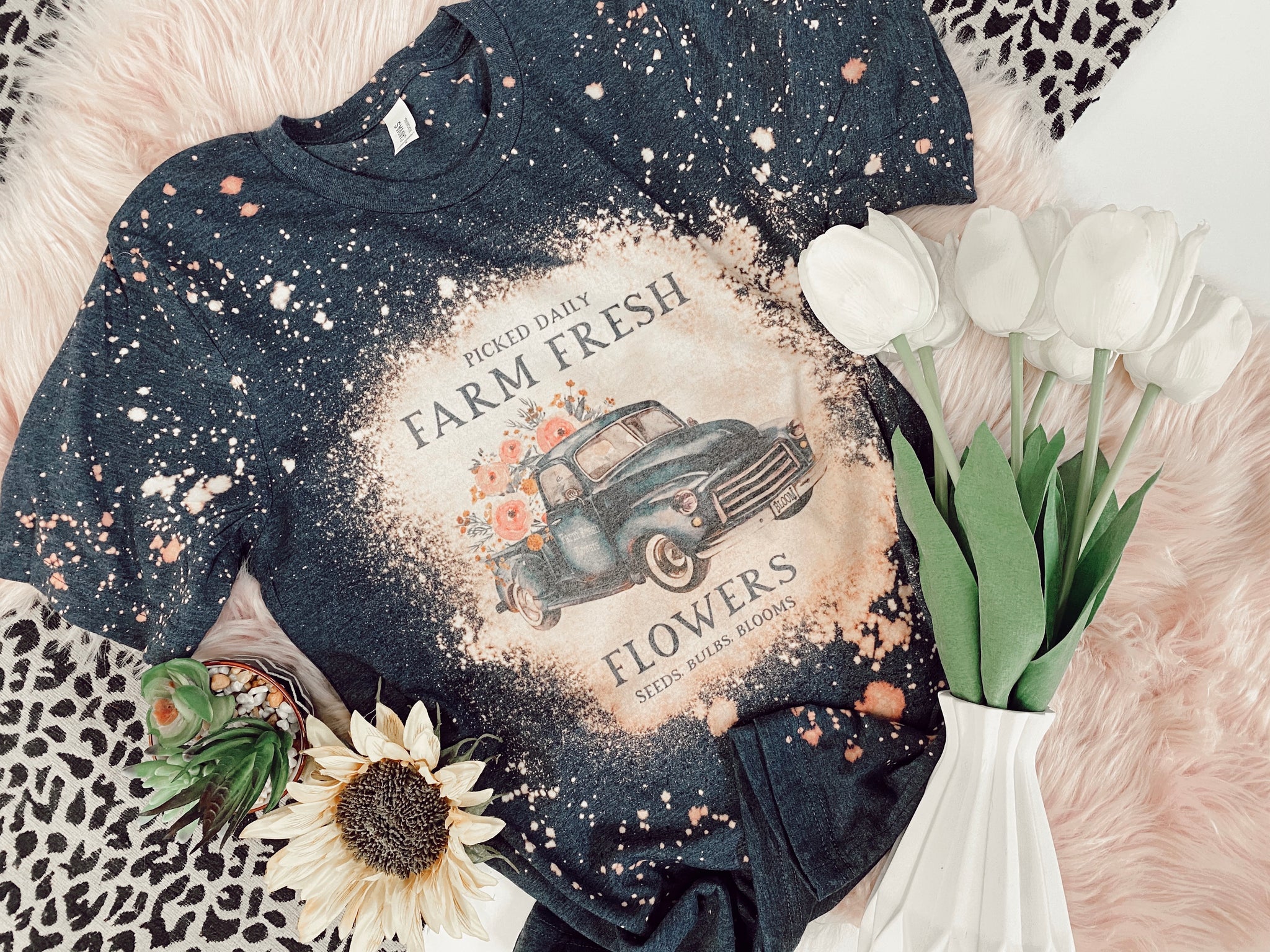 Farm fresh flowers truck tee