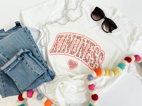 Kindness leopard heart tee