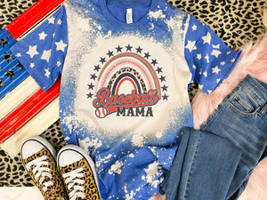 Baseball mama star sleeve tee