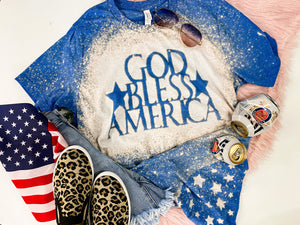 God bless America bleached royal tee