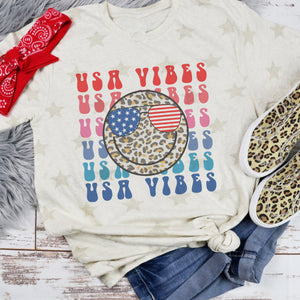 USA VIBES smiley tee