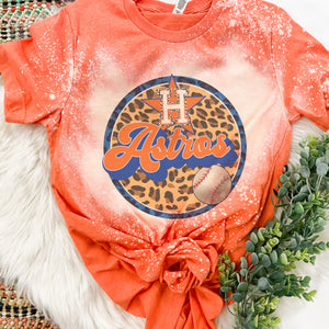 Astros round leopard design tee