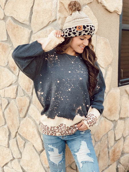 Cozy leopard dip sweater