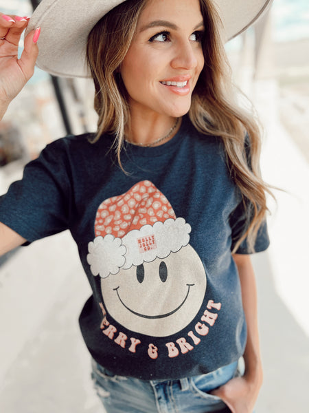 Merry & Bright • Holly Jolly co smile Christmas tee