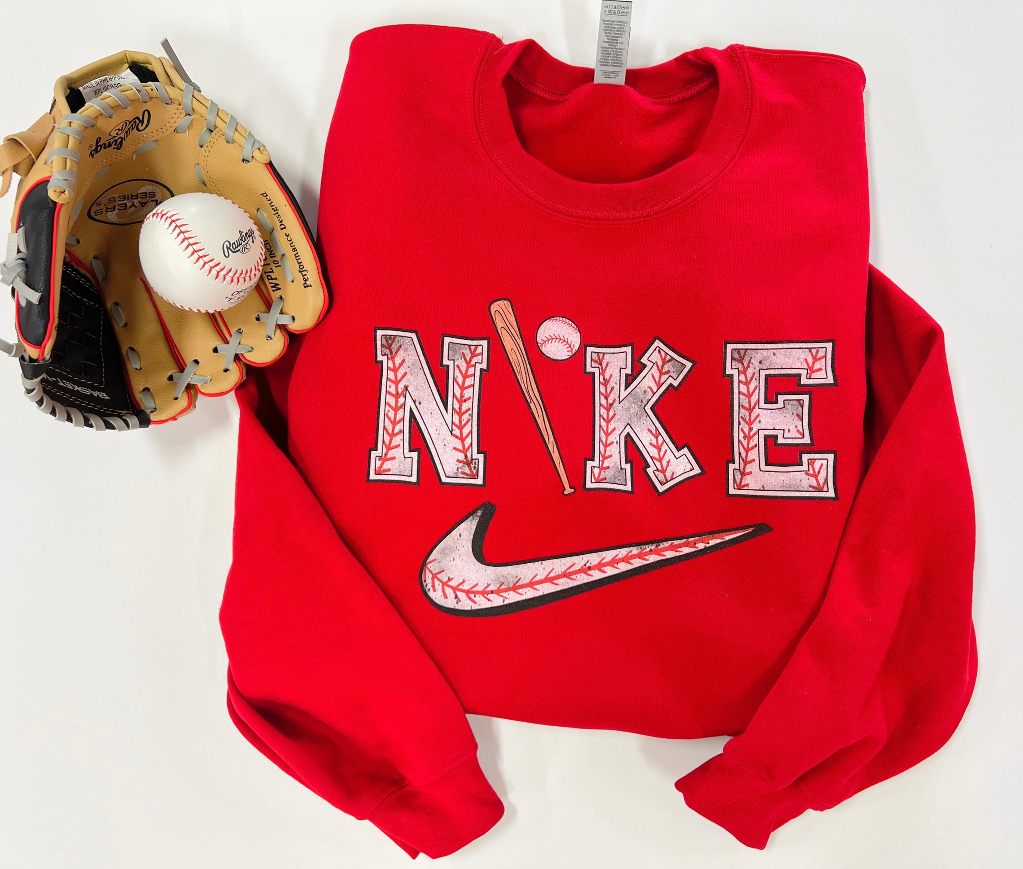 Cherry Red baseball Nike sweater