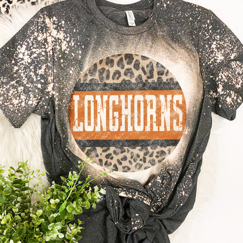 Longhorns leopard circle tee